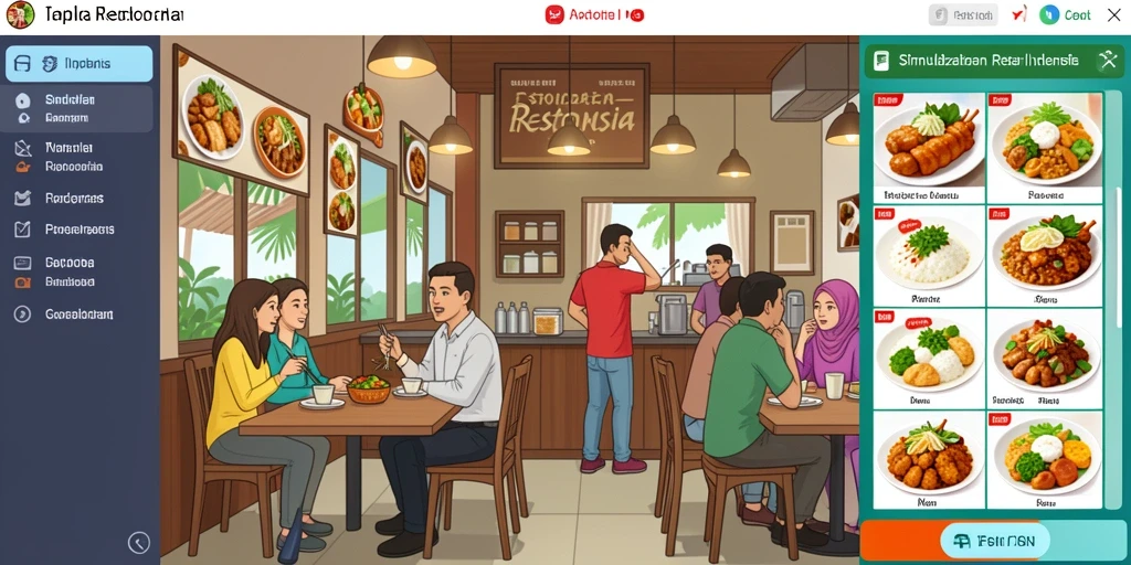Lingkungan permainan yang kaya detail dan interaktif.